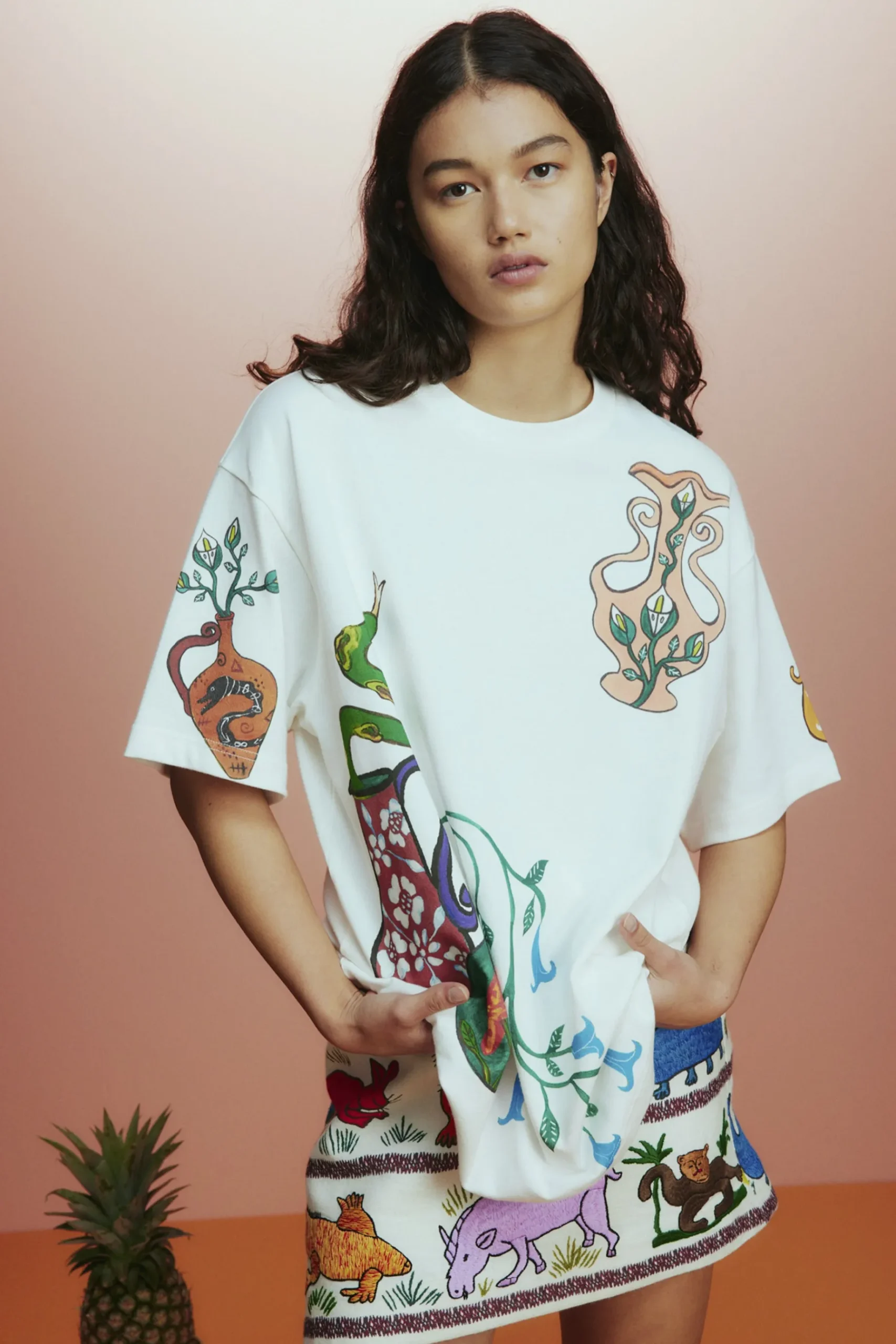Tees & Tanks-HUSK Alemais Rose Tee - White