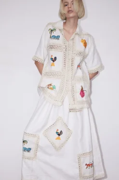 Tops-HUSK Alemais Teddy Shirt - Cream