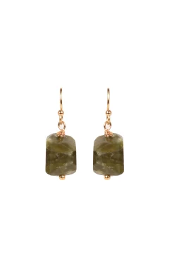Earrings-HUSK Alouette Design Nugget Earring - Emerald