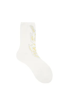 Scarves, Socks & Gloves-HUSK Alto Milano Cleo Sock - Cream