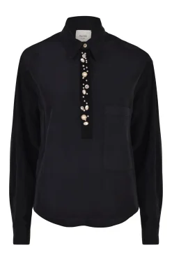 Tops-HUSK Alysi Fluid Polo - Navy