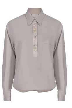 Tops-HUSK Alysi Fluid Polo - Sand