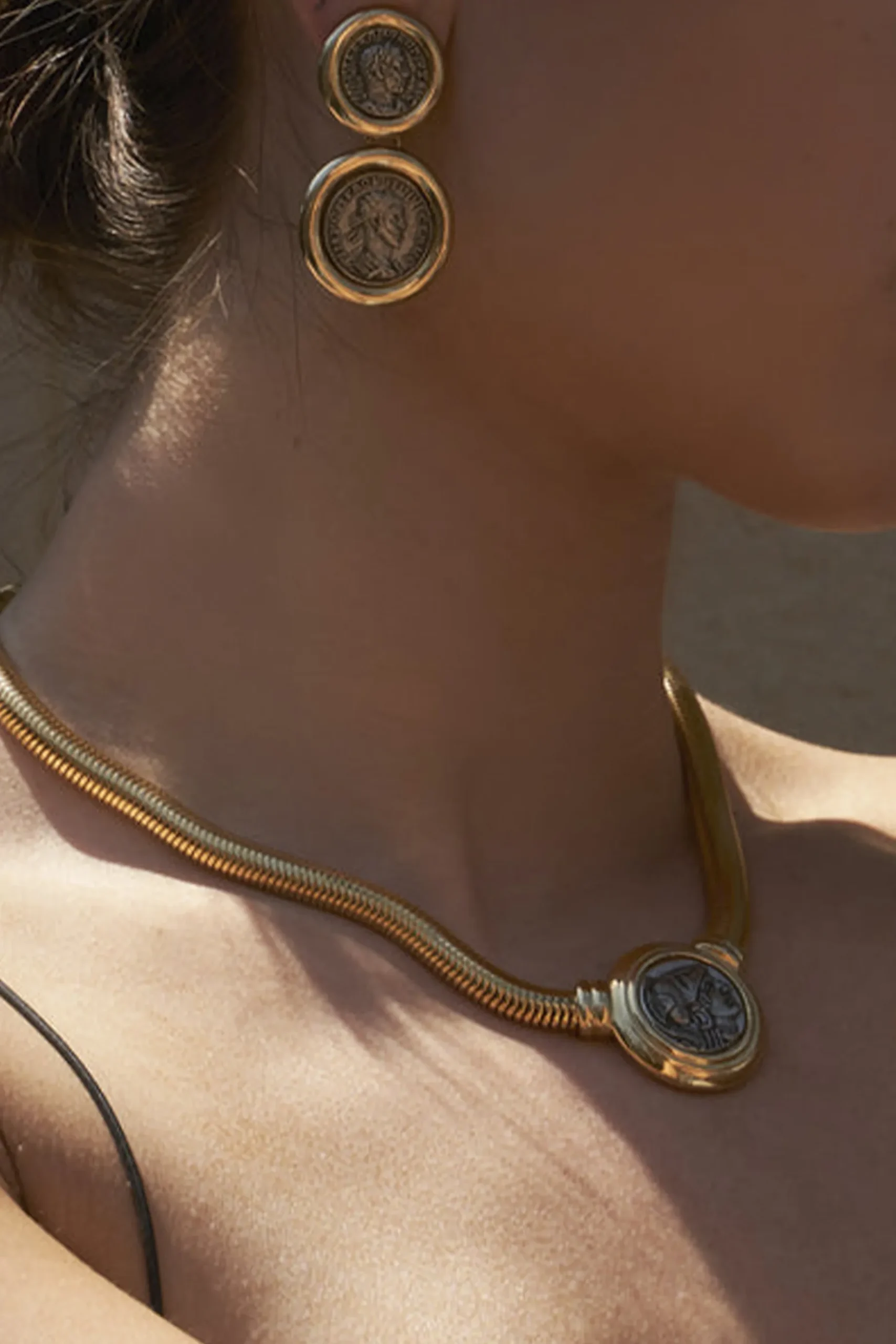 Earrings-HUSK Ben Amun Centro Earring - Gold