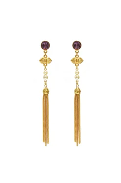 Earrings-HUSK Ben Amun Fringe Earring - Gold