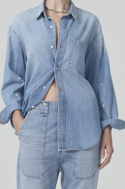 Tops-HUSK Citizens of Humanity Kayla Shirt - Blue - Light Blue-Light