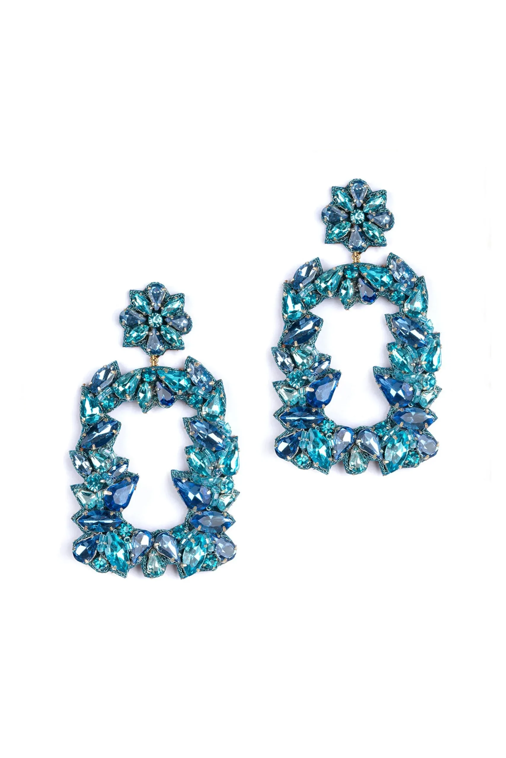 Earrings-HUSK Deepa Gurnani Anushka Earring - Turquoise