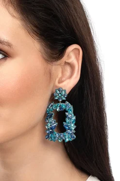Earrings-HUSK Deepa Gurnani Anushka Earring - Turquoise