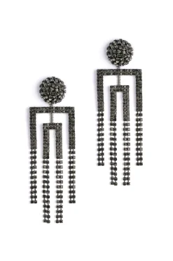 Earrings-HUSK Deepa Gurnani Arita Earring - Gunmetal