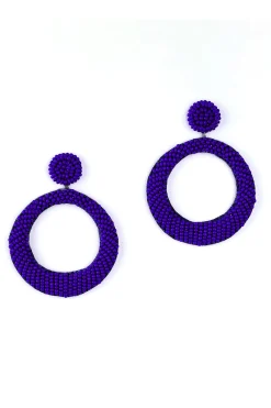 Earrings-HUSK Deepa Gurnani Asta Earring - Cobalt