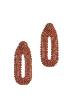 Earrings-HUSK Deepa Gurnani Bianca Earring - Coral