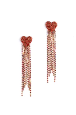 Earrings-HUSK Deepa Gurnani Divina Earring - Red