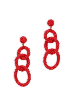 Earrings-HUSK Deepa Gurnani Ember Earring - Red