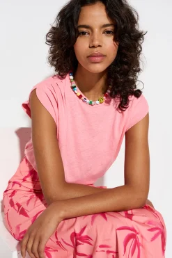Tees & Tanks-HUSK Essentiel Antwerp Ferm Tee - Pink