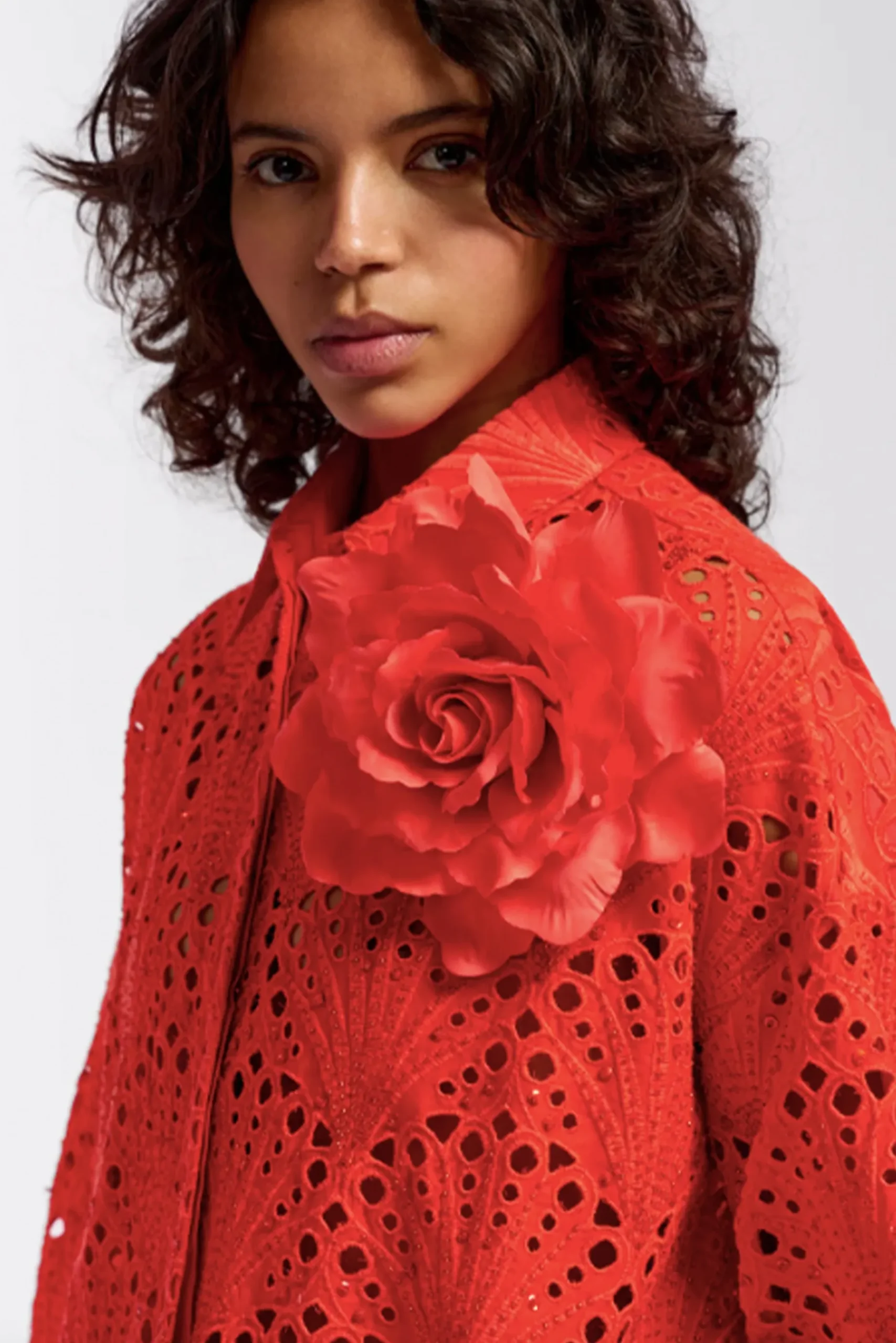 Earrings-HUSK Essentiel Antwerp Fewo Brooch - Red