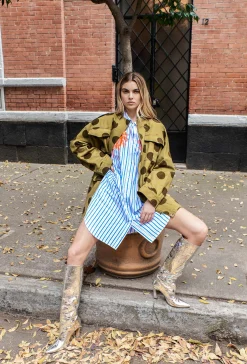 Dresses-HUSK Essentiel Antwerp Frilled Dress - Stripe