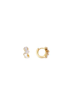 Earrings-HUSK Fairley Cluster Huggies - Gold