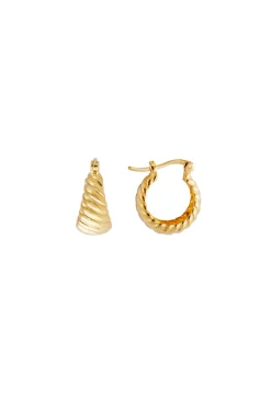 Earrings-HUSK Fairley Croissant Hoops - Gold