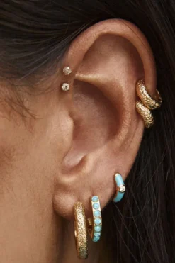 Earrings-HUSK Fairley Crystal Midi - Blue