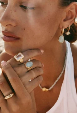 Earrings-HUSK Fairley Drop Earring - Gold
