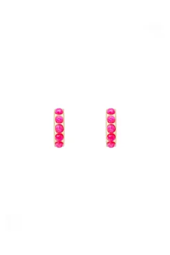 Earrings-HUSK Fairley Opal Huggies - Gold