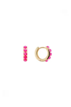 Earrings-HUSK Fairley Opal Huggies - Gold