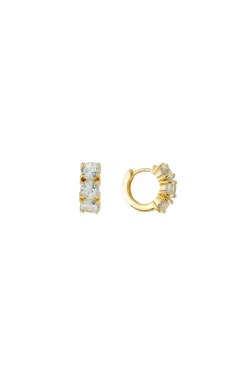 Earrings-HUSK Fairley Topaz Huggies - Sky