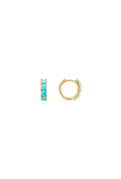 Earrings-HUSK Fairley Turquoise Midi - Gold