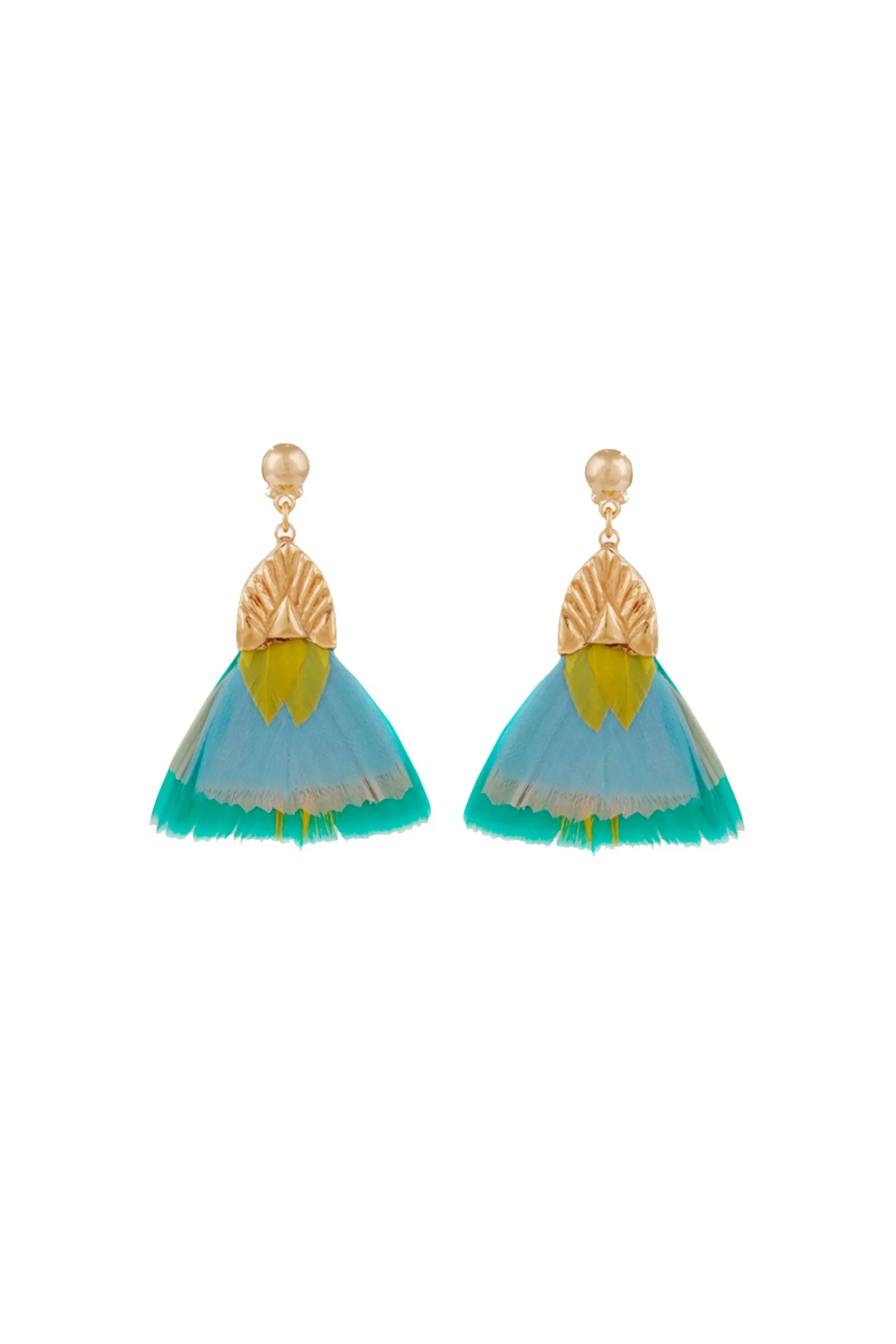 Earrings-HUSK Gas Bijoux Pluemtte Earrin - Turquoise