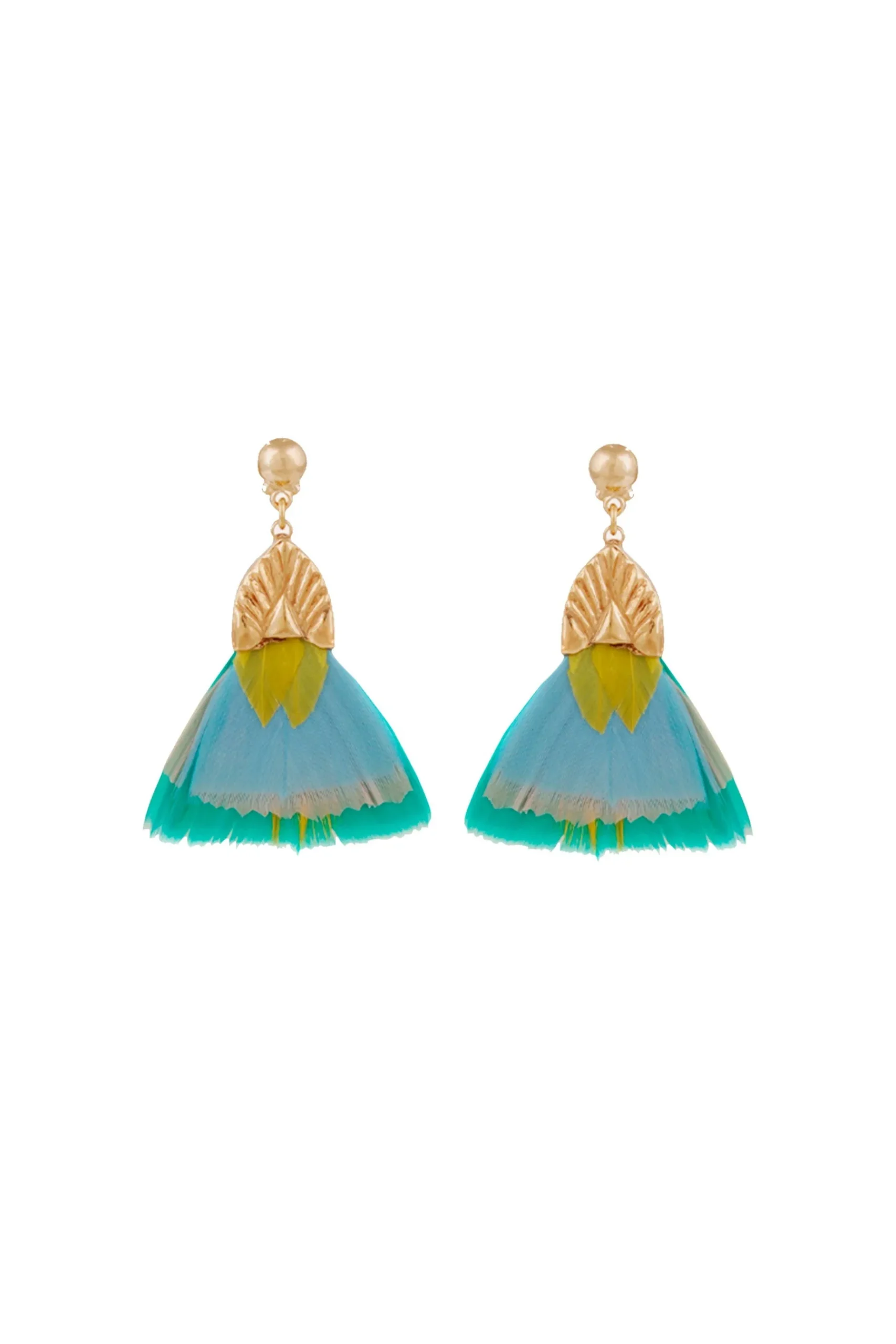 Earrings-HUSK Gas Bijoux Pluemtte Earrin - Turquoise