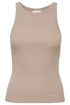 Tops-HUSK Gestuz Drew Singlet - Natural