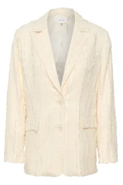 Jackets & Coats-HUSK Gestuz RAY BLAZER - Cream