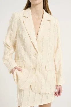 Jackets & Coats-HUSK Gestuz RAY BLAZER - Cream