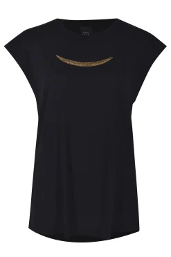 Tops-HUSK Beaded Tee - Black