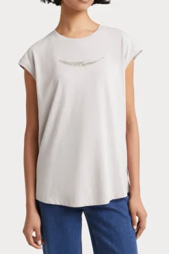 Tops-HUSK Beaded Tee - Putty