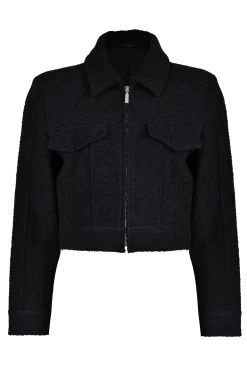 Jackets & Coats-HUSK BOUCLE JACKET - Black