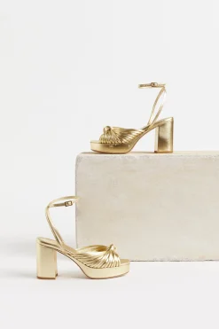 Shoes-HUSK CAMILLA PLATFOR - Pale Gold PaleGold