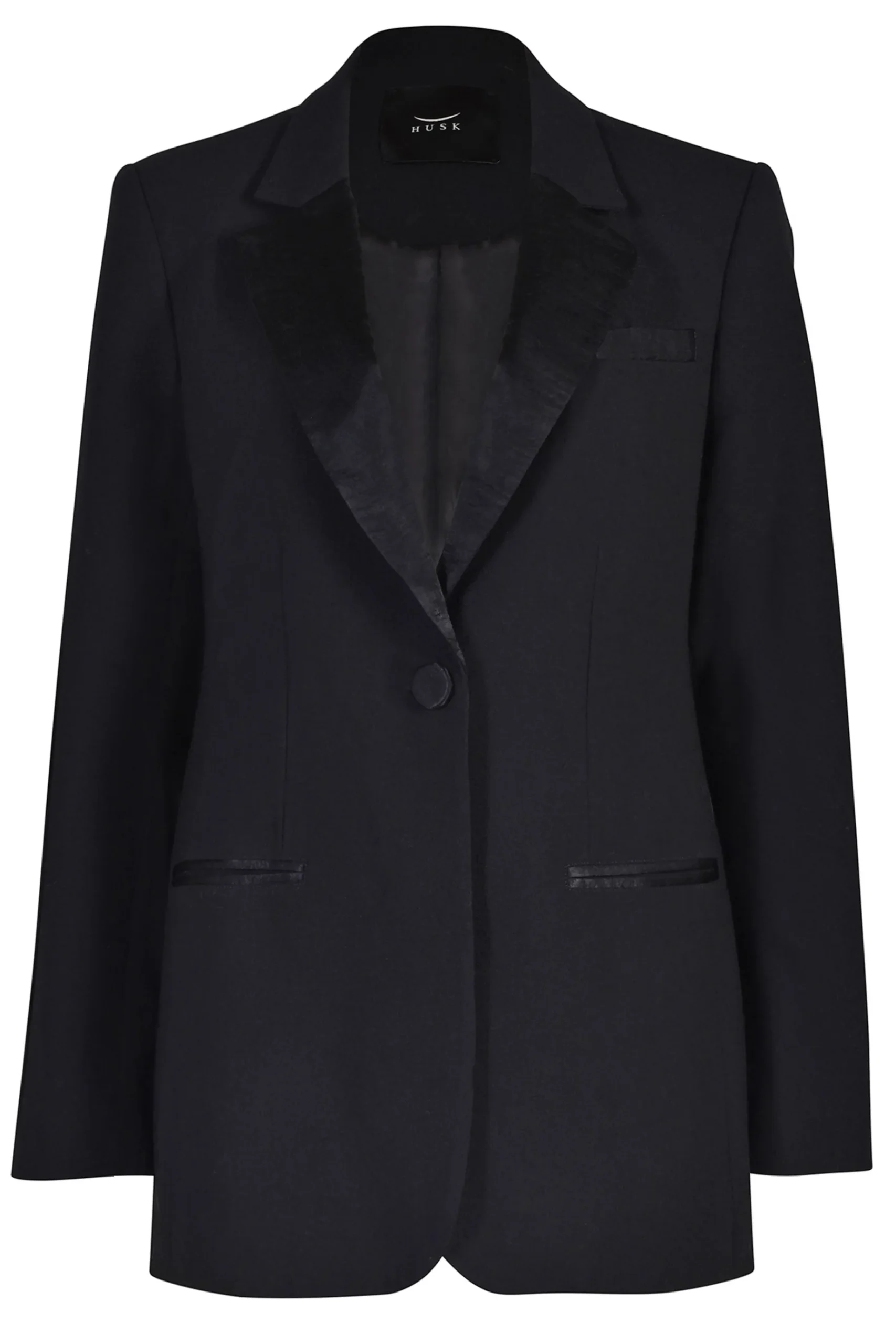 Jackets & Coats-HUSK CECILIA BLAZER - Black