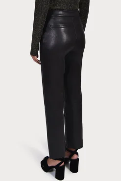 Pants-HUSK CROP LEATHER - Black