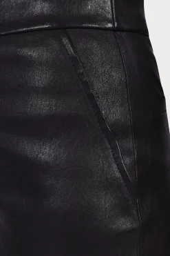Pants-HUSK CROP LEATHER - Black