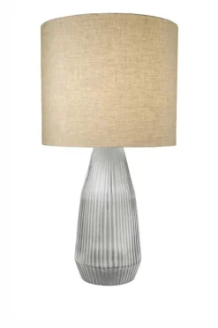 Furniture, Lighting & Mirrors-HUSK Cut Lamp - Slate