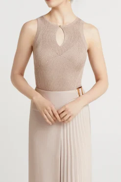 Knitwear-HUSK Keyhole Knit - Champagne