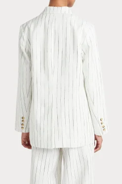 Jackets & Coats-HUSK LAUREN BLAZER - White Black WhiteBlack