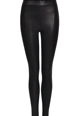 Pants-HUSK LEATHER LEGGING - Black