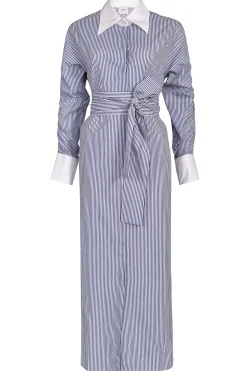 Dresses-HUSK LUCA SHIRT - Blue & White Blue&White