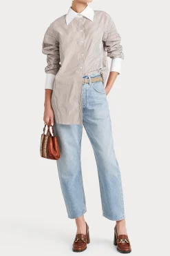 Tops-HUSK LUCY SHIRT - Camel Wht CamelWht