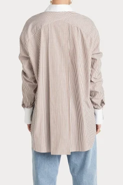 Tops-HUSK LUCY SHIRT - Camel Wht CamelWht