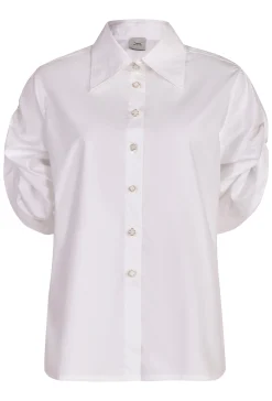 Tops-HUSK Martine shirt - White