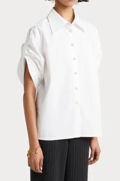 Tops-HUSK Martine shirt - White