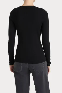 Knitwear-HUSK MERINO CREW - Black Strp BlackStrp