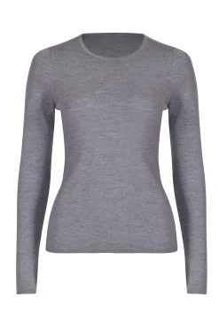 Knitwear-HUSK MERINO CREW - Grey Marle GreyMarle